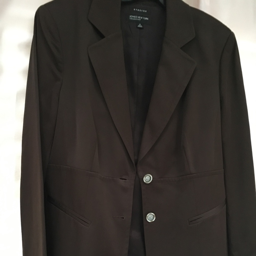 Jones New York Collection Brown Blazer w/sheen